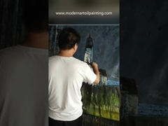 বাড়ির সাজসজ্জার জন্য প্যালেট ছুরি তেল পেইন্টিং আধুনিক ক্যানভাস শিল্প